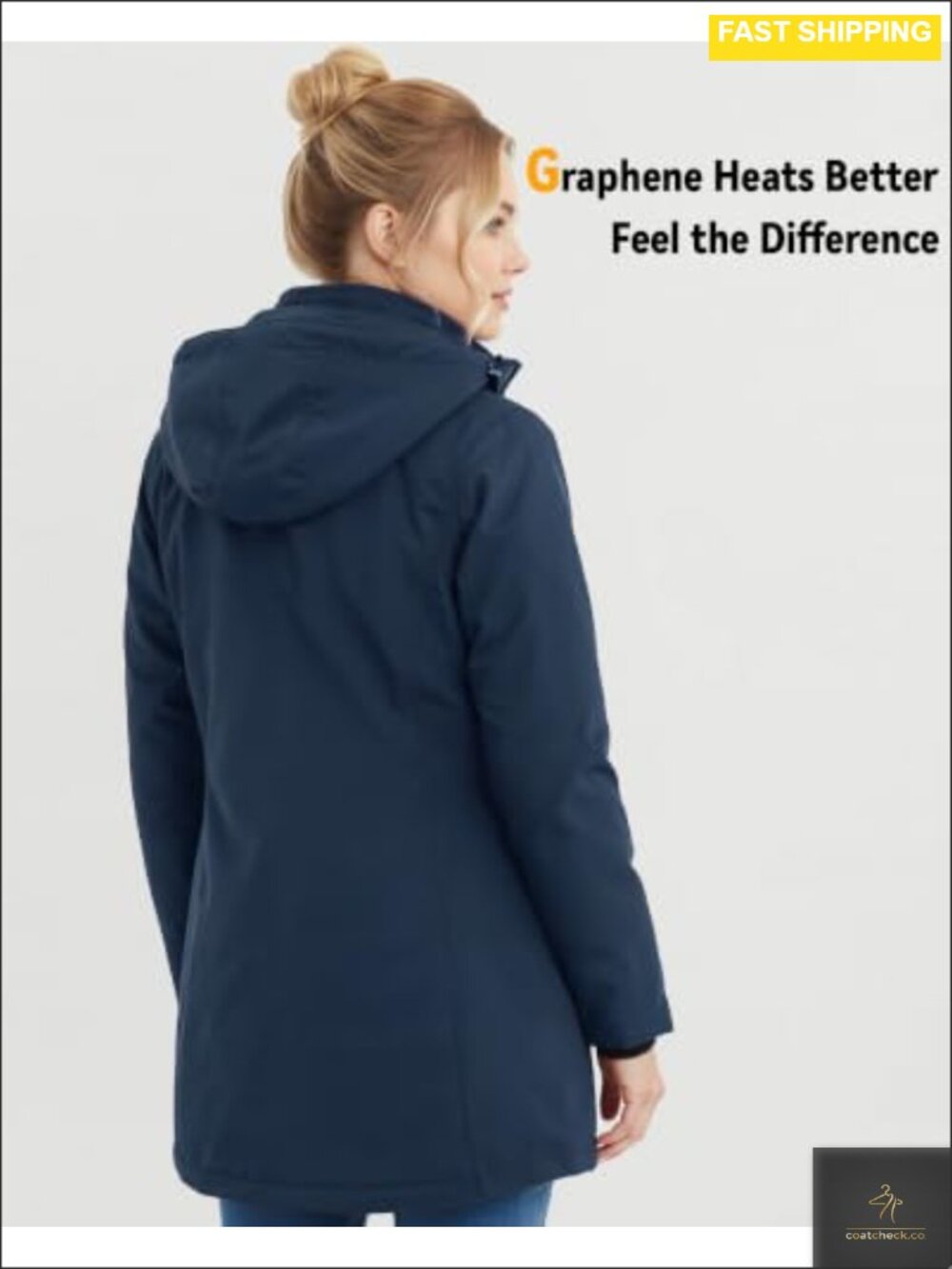 Graphene Heated Jacket 12V Fast Charge 18400mAh Windproof Water Repellent - Picture 5 of 6